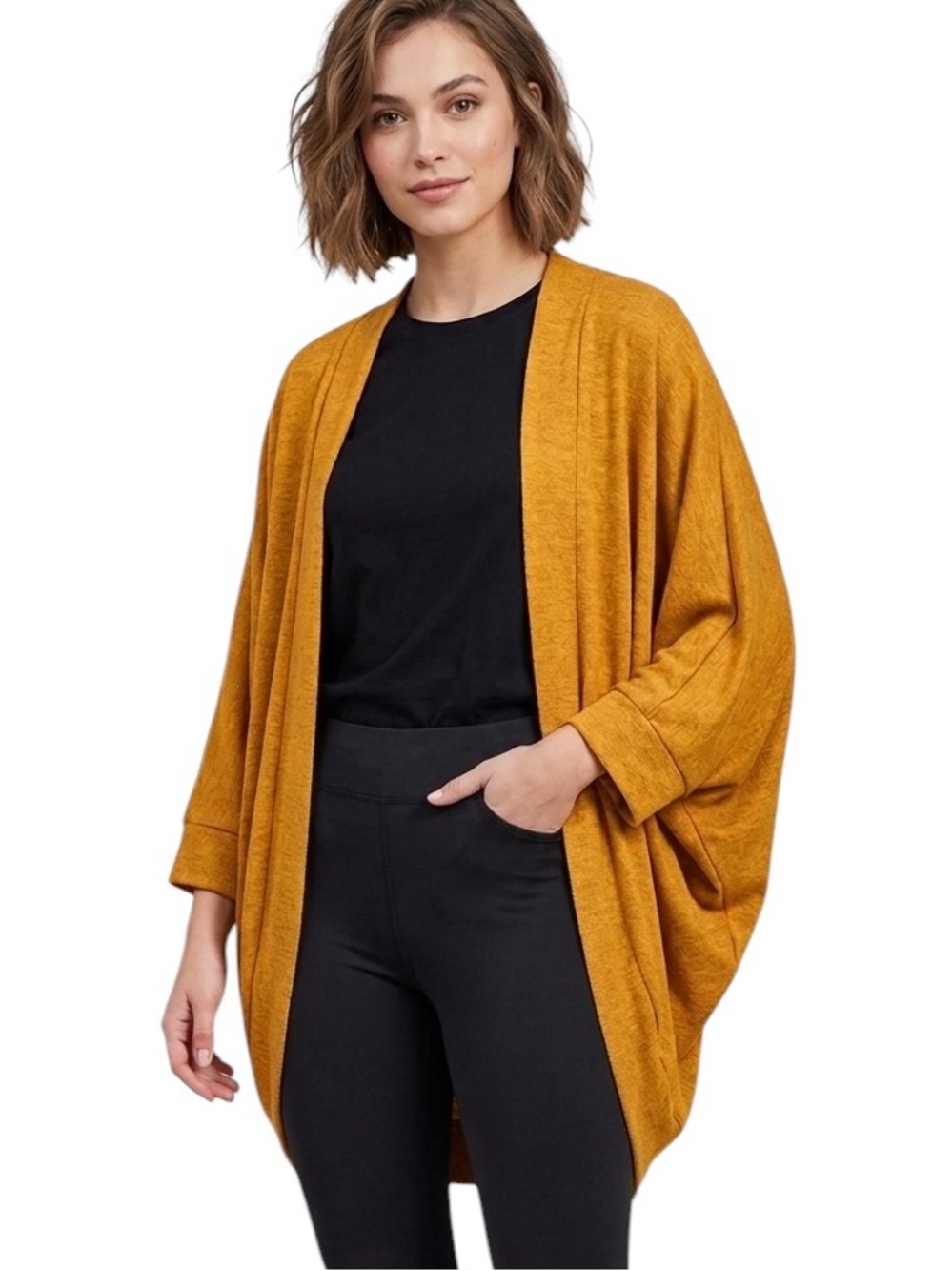 BETTY BASICS Santorini Drape Cardigan Kimono Wrap Boho Lightweight Oversized 8